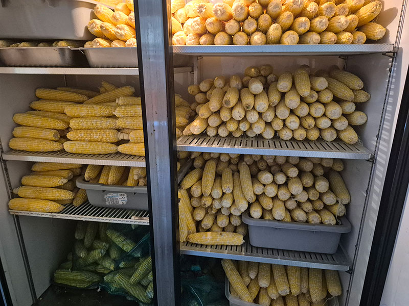 freezer full of corn